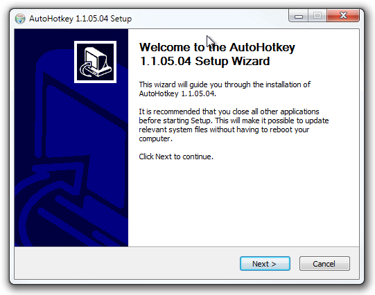 Screenshot of the AutoHotkey installer