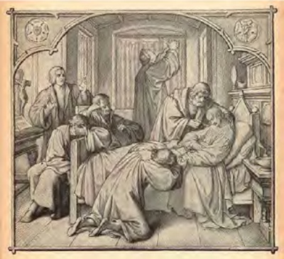 Luther and Friends Pray at the Bedside of Melancthon