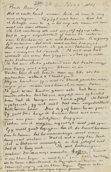 Facsimile of a letter from Vincent van Gogh